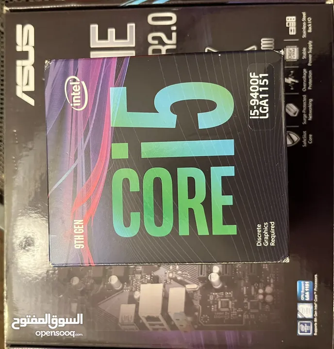 قطع كمبيوتر   CPU Core i5 9th Gen + Motherboard ASUS + HyperX Fury 8GB RGB x2