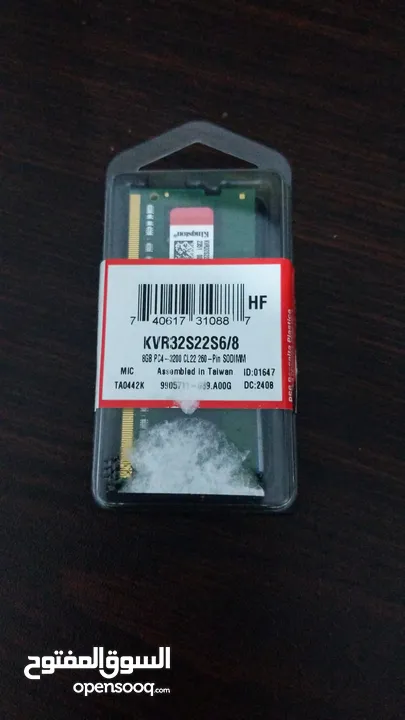 متوفر حبة رام جديدة لابتوب Kingston ddr4 8gb 3200mhz بسعر 15 دينار