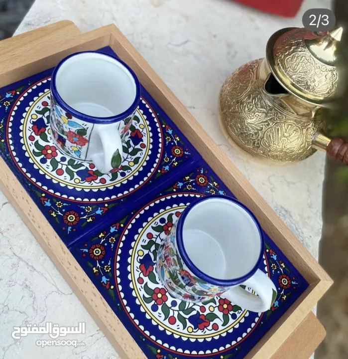 خزفيات اطقم صواني اكواب