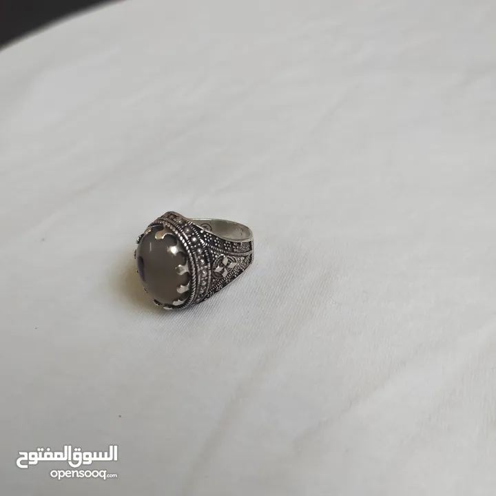 خاتم رجالي  عقيق يماني طبيعي أصلي