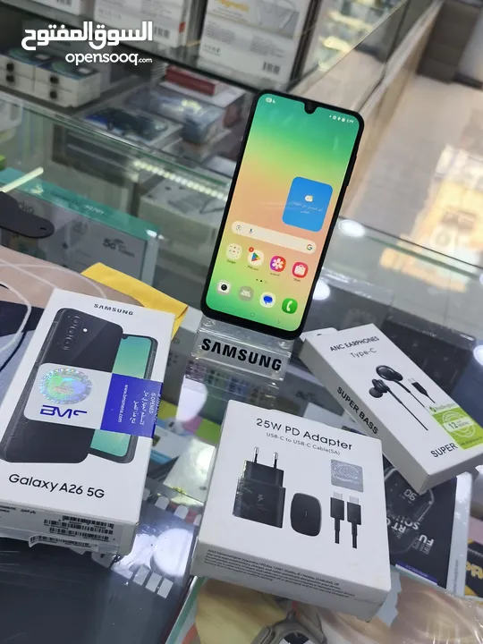 مشغل يوم واحد SAMSUNG A26 5G مستعمل جيجا 256 رام 16 معه بكج هدية متوفر توصيل