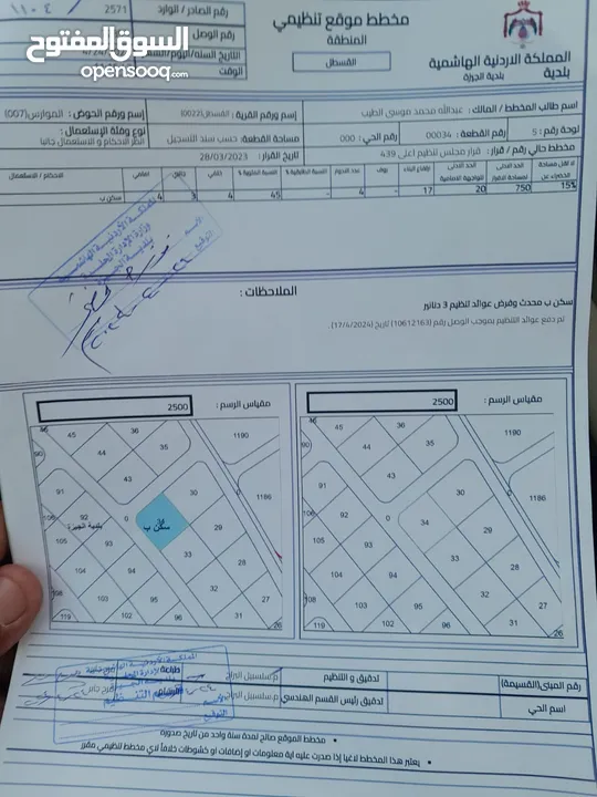 للبيع قطعة أرض 1150 م في القسطل شارعين مميزه