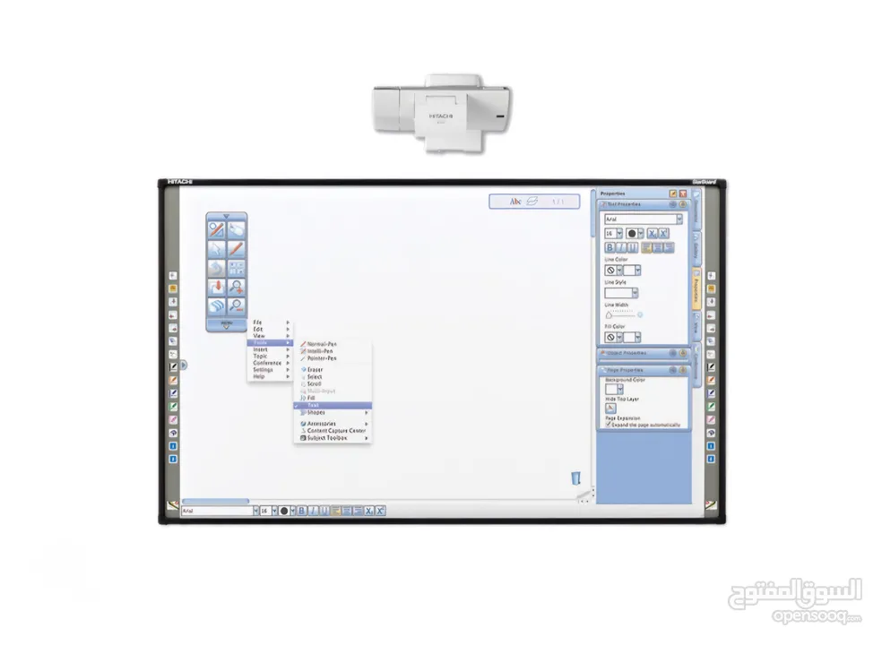بروجكتر هيتاشي مع لوح تفاعلي
