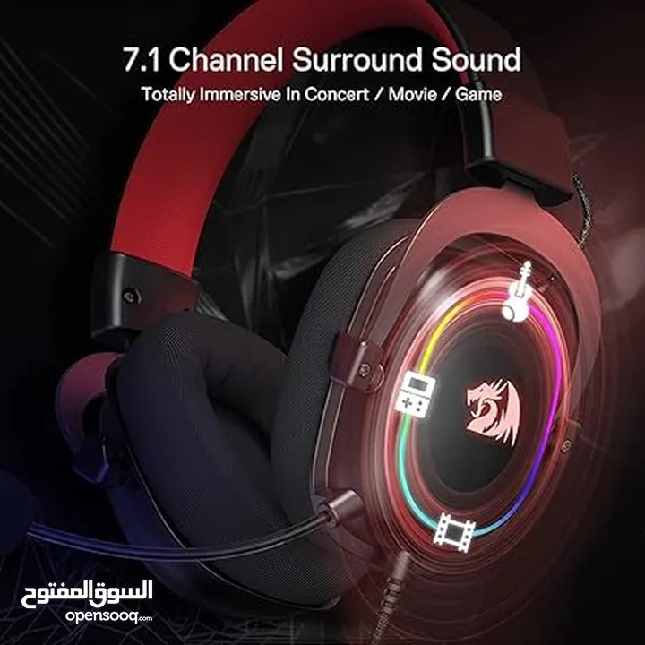 Redragon H510 Zeus-X RGB Wired Gaming Headset - 7.1 Surround Sound سماعة ريدراجون اصلية مكفولة