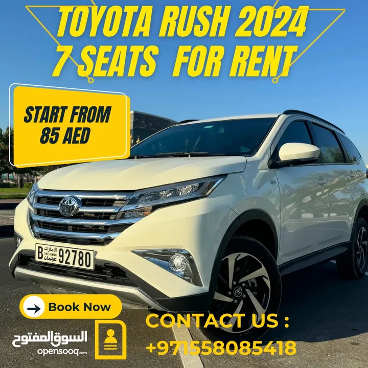 TOYOTA RUSH 2024 7 SEATS FOR Rent