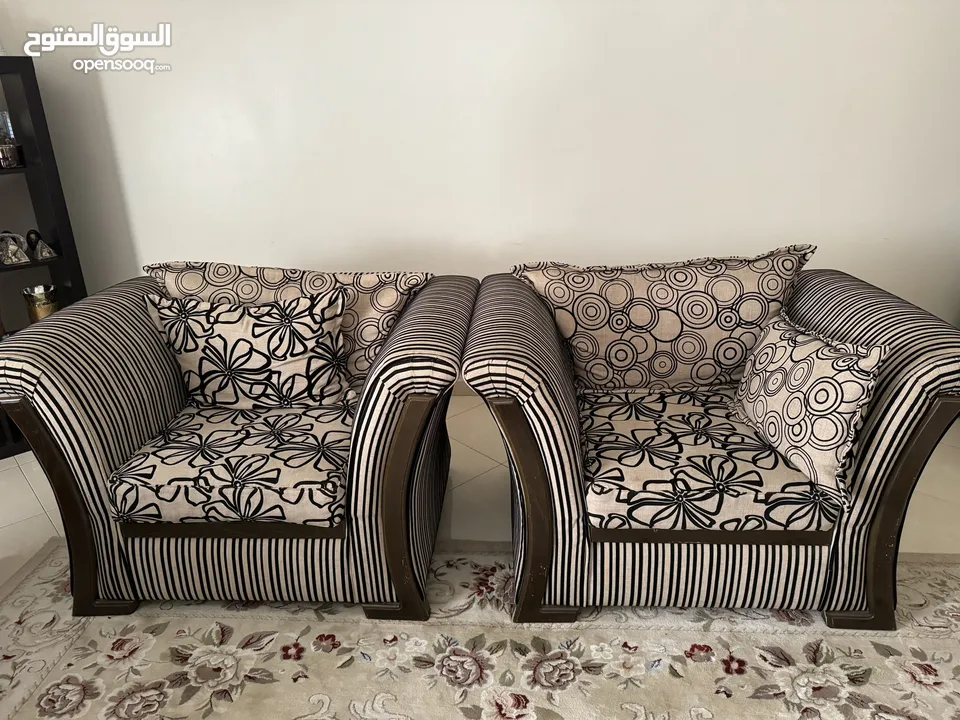 7 seater Sofa set with tables and carpet