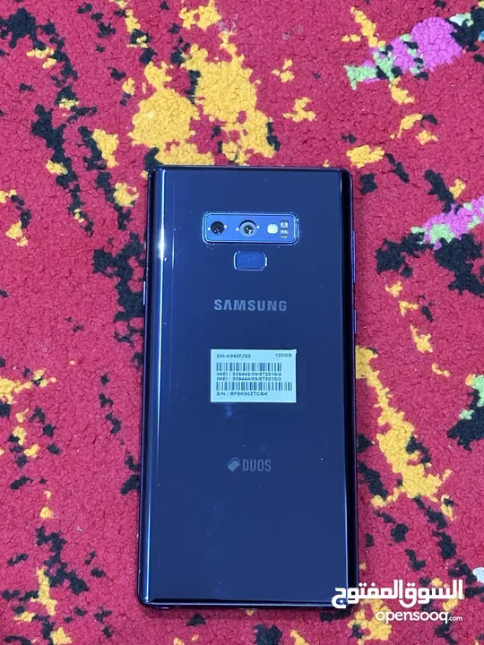 سامسونج نوت 9 بحاله ممتازه  128 جيجا خطين اللون ازرق Samsung note 9