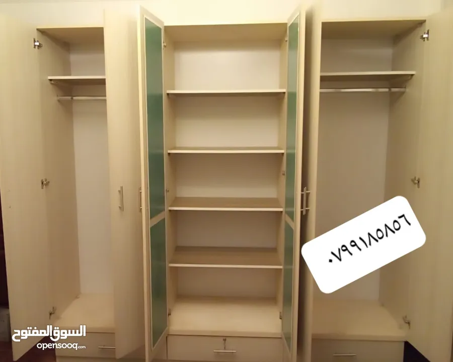 خزائن ملابس خشب لامنيت 18م جميع الوان حسب الطلب كفاله على جميع اعمالنا