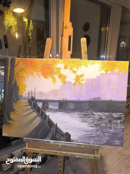 oil painting with a signature