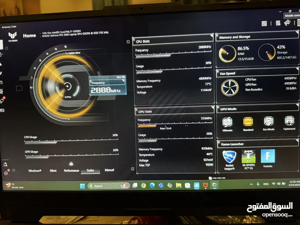 ASUS TUF F15 بسعر مغري جدا جدا غير قابل للتفاوضض!!! لحق الخصم الانن!!