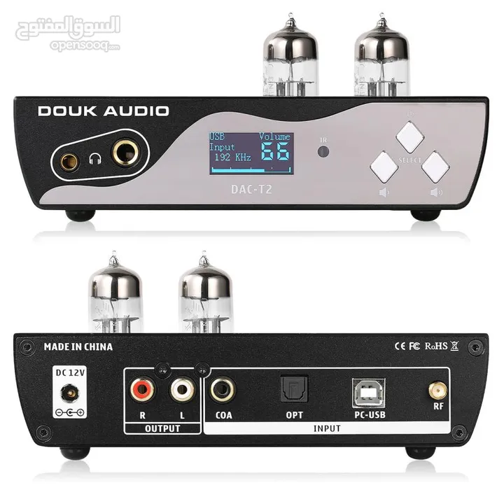 للبيع: Douk Audio DAC-T2 – محول رقمي تماثلي أنبوبي (DAC + Tube Preamp) مع ريموت