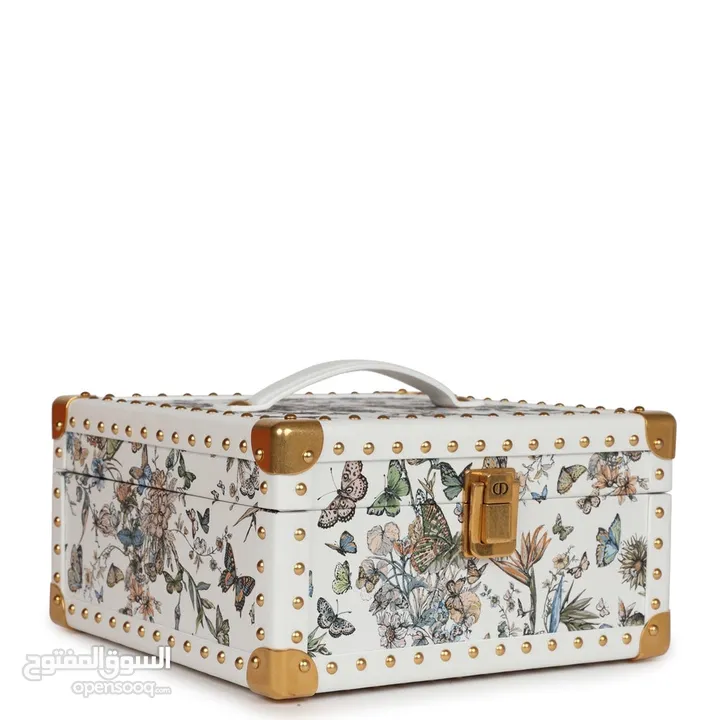 Christian Dior Micro Lady Dior with Small Trunk Multicolor Embroidered Calfskin Light Gold Hardware