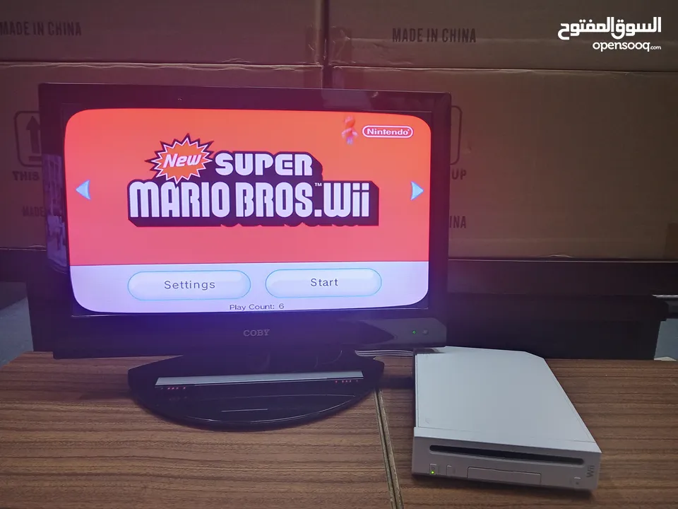 Nintendo Wii / Mini معدل مع بكج العاب 5000 لعبة