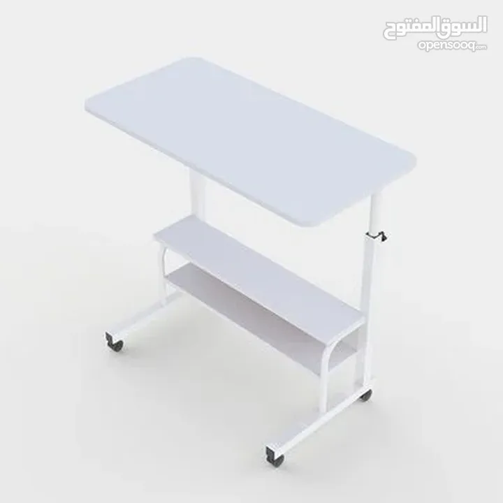طاولة لابتوب بعجلات بارتفاع قابل لتعديل  القياس 40*80*90سم