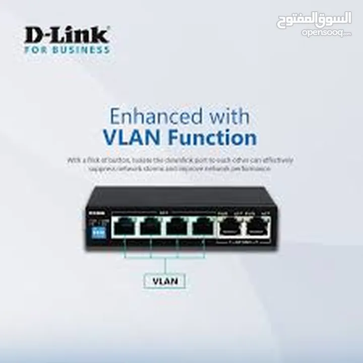 D-link Des-F1006P-E-PORT 10/100 SWITCH WITH 4 POE PORTS AND 2 UPLINK PORTS سويتج دي لينك 4 مخارج