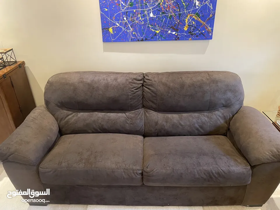 Nabuk Fabric Sofa Set (3 piece)