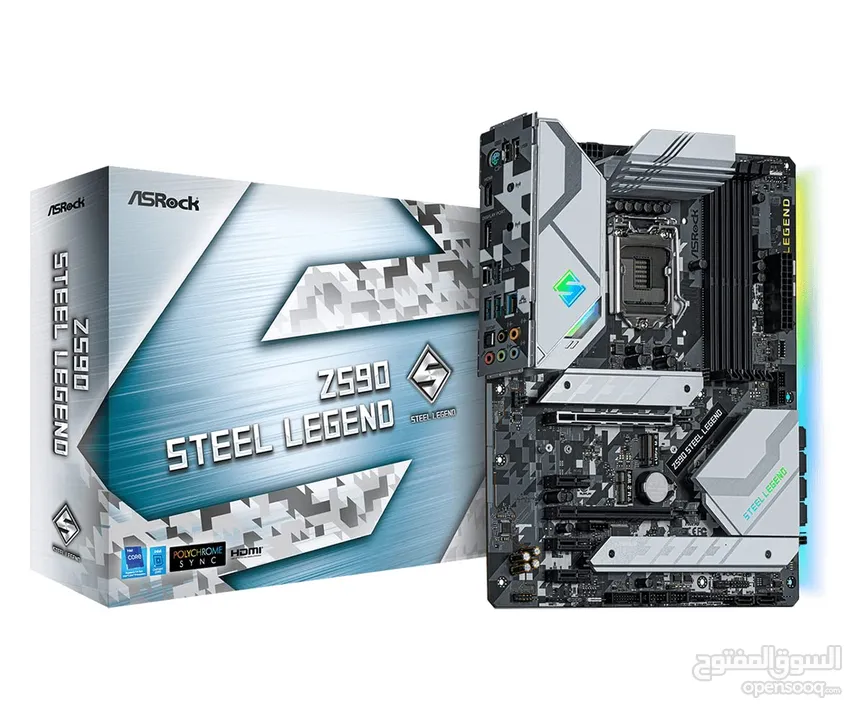 ASRock Z590 Steel Legend Compatible with Intel 10th and 11th Generation CPU (LGA1200) Z590