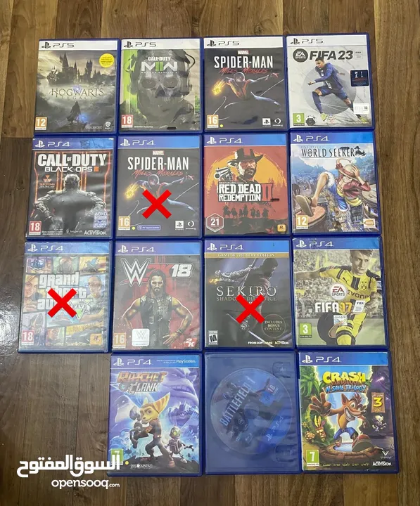 للبيع اشرطة مستخدمة ps4 and ps5