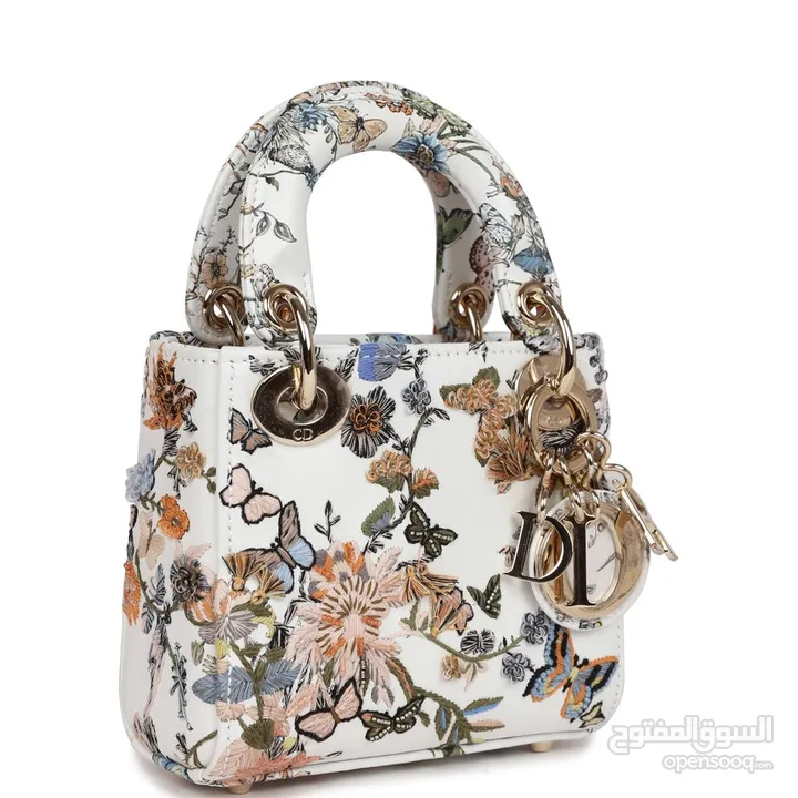 Christian Dior Micro Lady Dior with Small Trunk Multicolor Embroidered Calfskin Light Gold Hardware