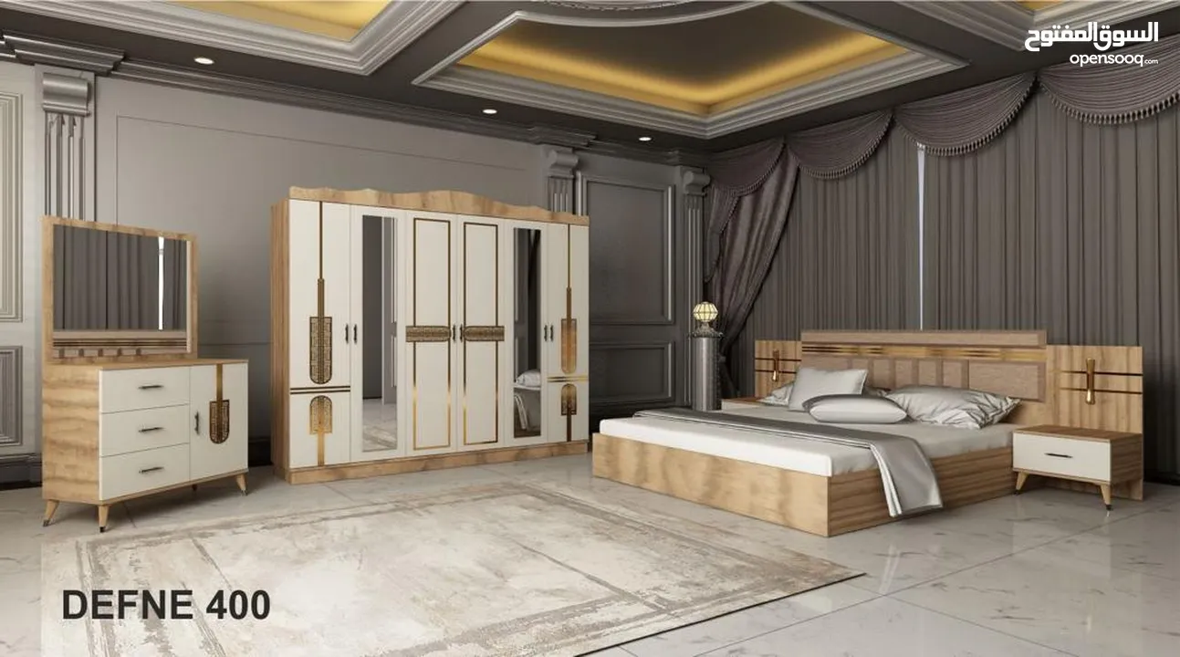 غرف نوم تركي 7 قطع شامل التركيب والدوشق الطبي
