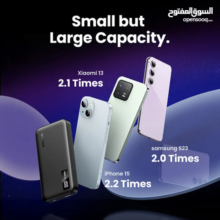 بوربانك يوجرين اصلي شحن سريع مع شاشه UGREEN USB-C Power Bank (10,000 mAh)