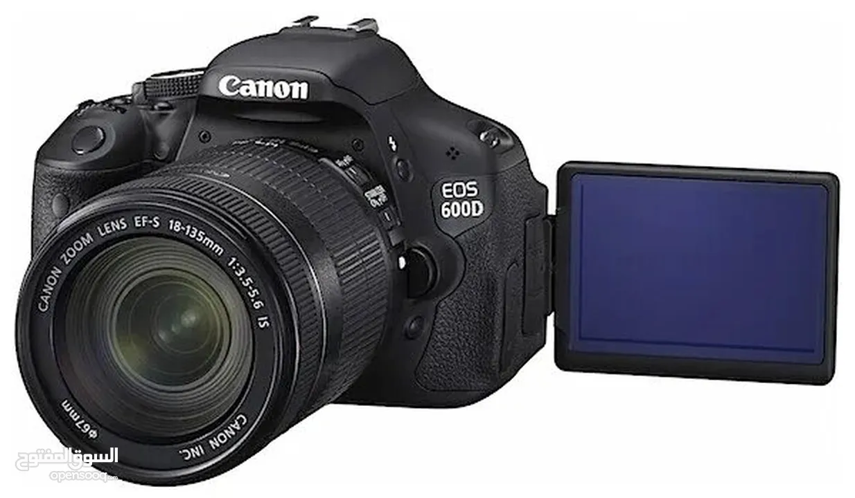 كاميرة Canon 600d مع عدسة 58mm ومع البطارية وشاحن والشنطة   مستعملة استعمال خفيف