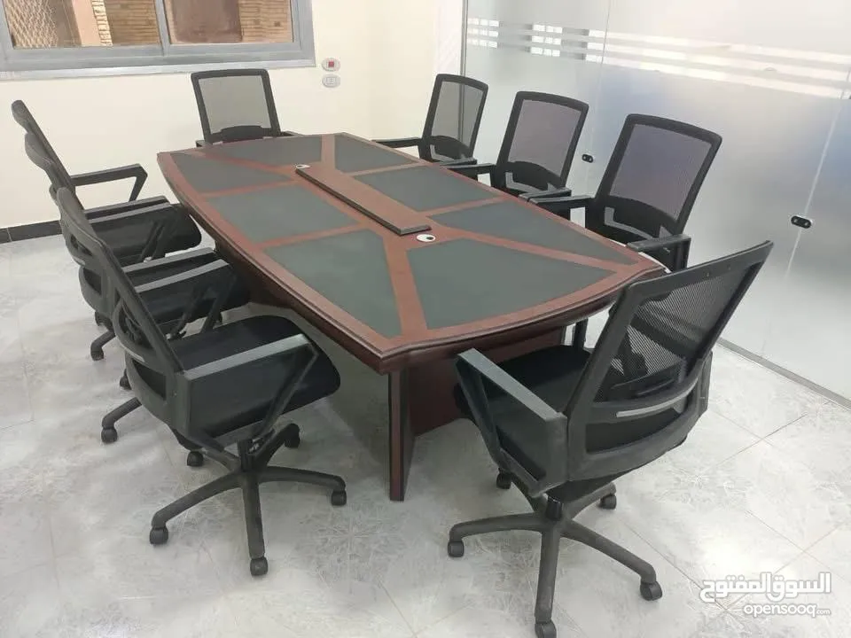 ترابيزة اجتماعات مودرن خشب mdf اسباني دابل ع شاسيه خشب ايضا او معدن كما تحب متوفر جميع-meeting table