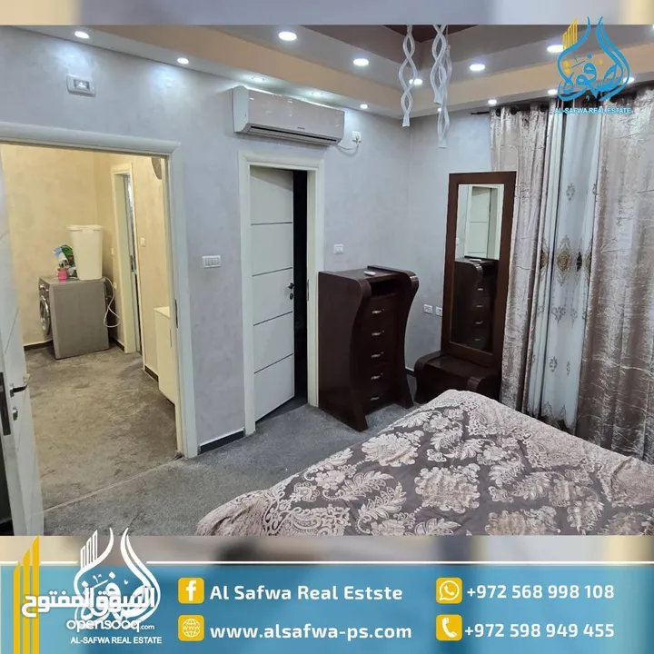 شقه مميزة جدا مفروشه للايجار موقع استراتيجي قرب بلديه رام الله قريب من كل الخدمات مع ترس