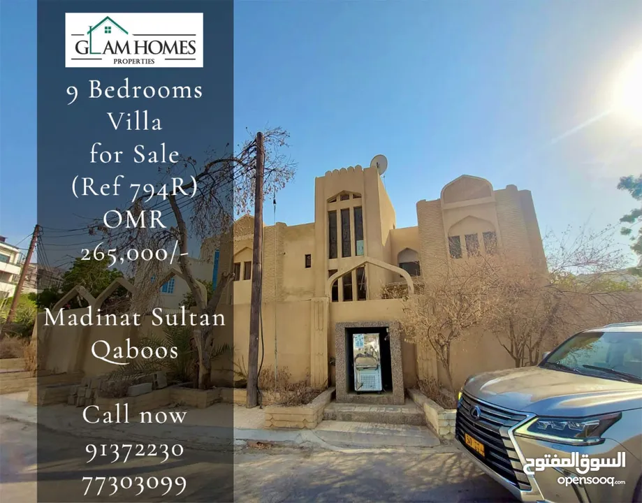 9 Bedrooms Villa for Sale in Madinat Sultan Qaboos REF:794R