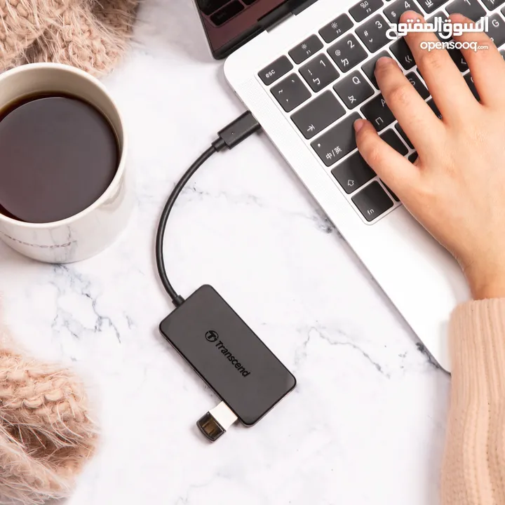 موزع  USB HUB عالي السرعة 3.1 و 4 مداخل Transcend HUB2C Type-C 4 Port USB HUB SuperSpeed 3.0