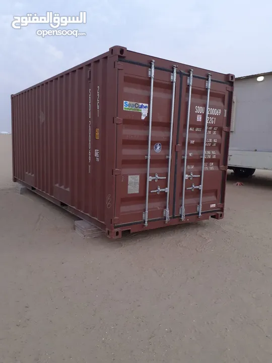 يوجد جميع انواع الحاويات للشحن والتخزين وجميع الاغراض20 قدم 40 قدم للبيع