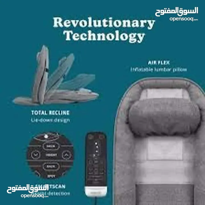 Total Recline Shiatsu Massage Cushion كرسي مساج متعدد الوضعيات، صناعة أمريكية.