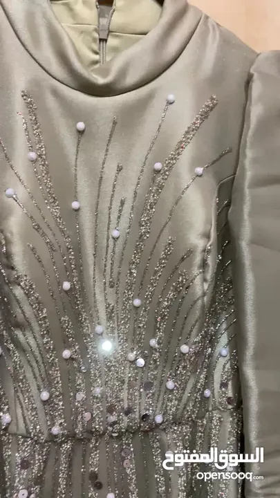 فستان شرعي لون اخضر فاتح