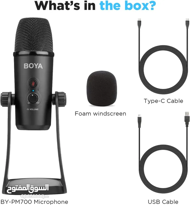 مايك تسجيل من براند بويا الأصلي الاحترافي ستريم يوتيوب Boya BY-PM700 Mic for PC & Smart Phone