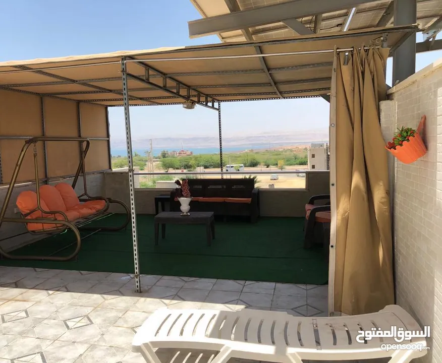 فيلا مفروشه  للايجار في البحر الميت شارع الفنادقمع بركه مدفيه