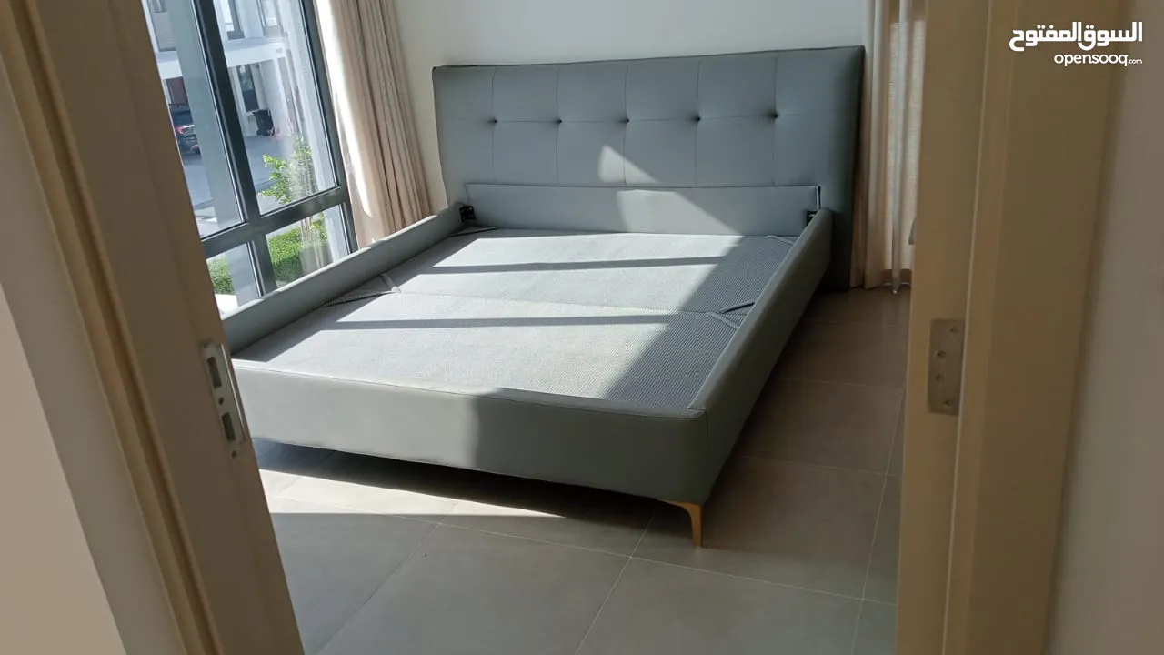 Moder leather bed frame Grey