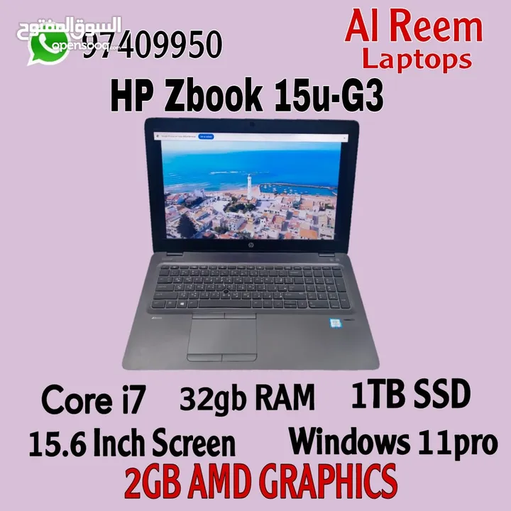 HP ZBOOK 15u G3 2GB AMD GRAPHICS CORE I7 32GB RAM 1000GB SSD (1TB.SSD) 15.6 INCH SCREEN