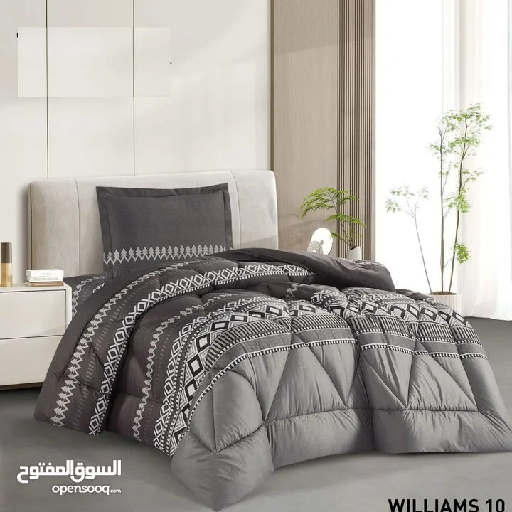 مجموعة WILLIAMS لحاف نفخ مفرد ونص مكون من 3 قطع لحاف نفخ دبل فيس