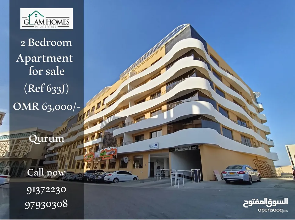 Splendid 2 BR apartment for sale in Qurum at a good location Ref: 633J