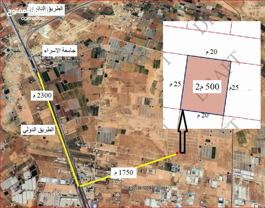 قطعة ارض عمان :الطنيب السكة الغربي سكنية المساحة نصف دونم