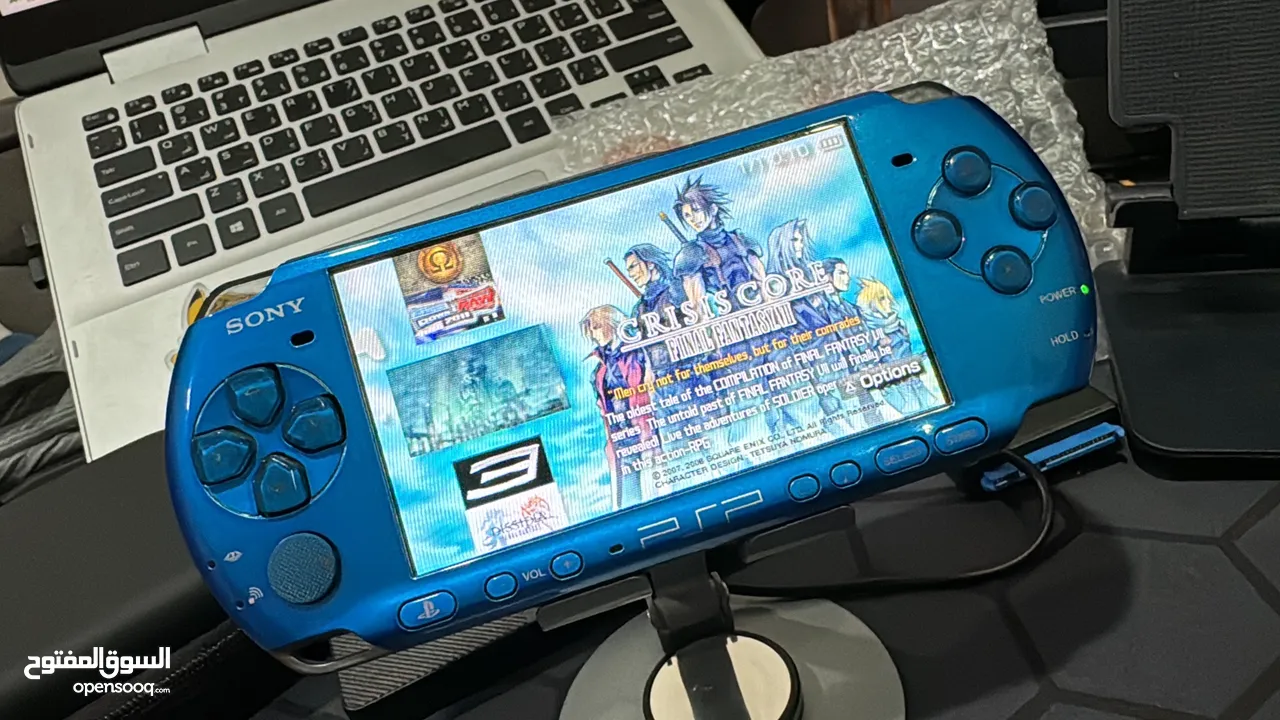 Psp3000 - blue rare color model 100 games 128gb sandisk original memory usb charger new battery