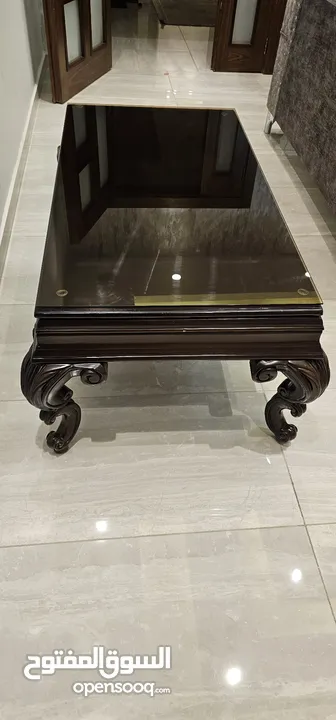 طاولة وسطيه مع طاولتين جانبيتين خشب زان الماني