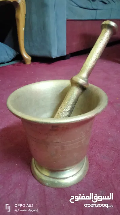 هاون نحاس قديم وزن عالي 6 كيلو