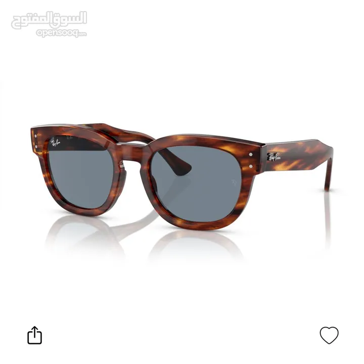 نظارة شمسية ray ban راي بان اصلية جديدة  Round Blue & Striped Havana Sunglasses