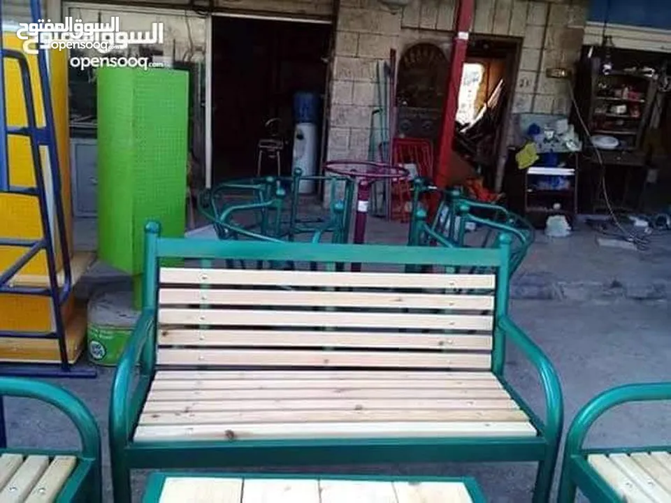جلسات ومقاعد خارجية جلسات تفصيل حسب الطلب حديد ثقيل خشب سويد يوجد العديد من الموديلات