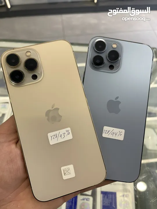 Iphone 13 pro max 128gb used ايفون 13 برو ماكس 128 جيجا مستخدم وكالة بطاريه 94٪؜