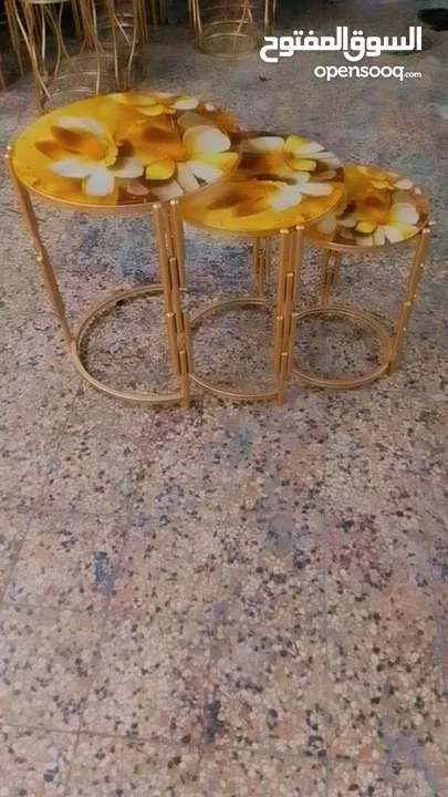 ,طاولات معدن بلور طباعه