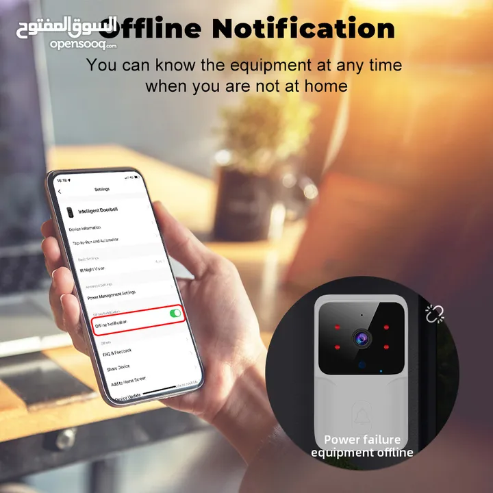 جرس الباب الذكي مع كاميرا راقب باب منزلك بسهولة عبر هاتفك جرس باب مزود ب كاميره WIFI