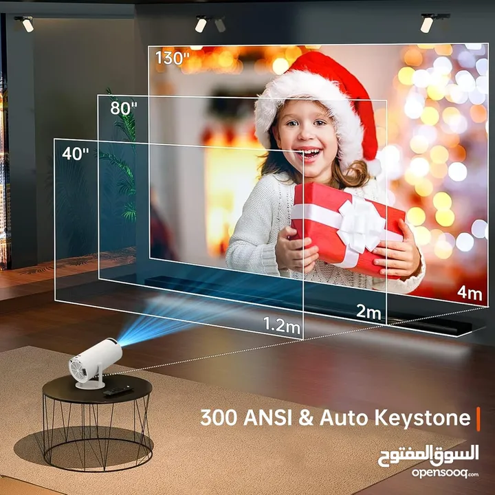 بروجيكتور عالي الدقة اندرويد ويندوز ابل وايفاي 5 جي Projector Universal HY300 4K Auto Keystone