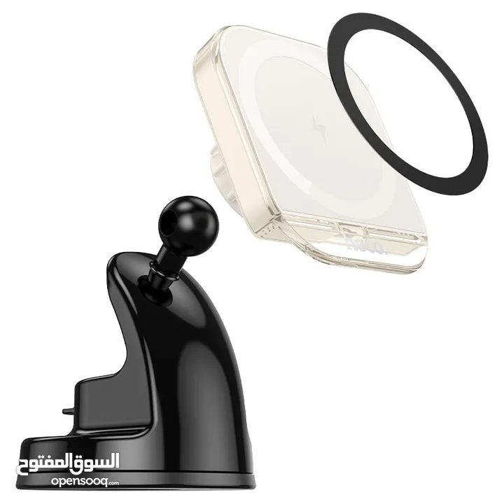 Hoco HW18 Car Holder with wireless charger 15w شاحن سيارة لاسلكي من شركة هوكو بقوة 15 واط